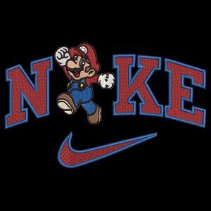 Nike Mario Bros HOODIE Embroidered Adult Unisex Hooded Sweatshirt Video Game